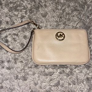 Beige Michael Kors wristlet